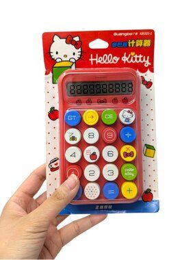 Sanrio Hello Kitty Red 20 Big Buttons LCD Display Desktop Calculator